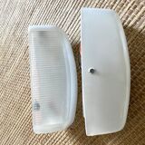 Holophane wall lamps and opaline glass 60s