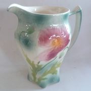 Pot/pitcher/cruet barbotine st clement antique floral decoration