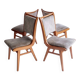 Set of 4 vintage wooden dining chairs