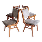 Set of 4 vintage wooden dining chairs