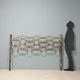 Vintage headboard for double bed in brass, geometric design, Italy, 1960s.