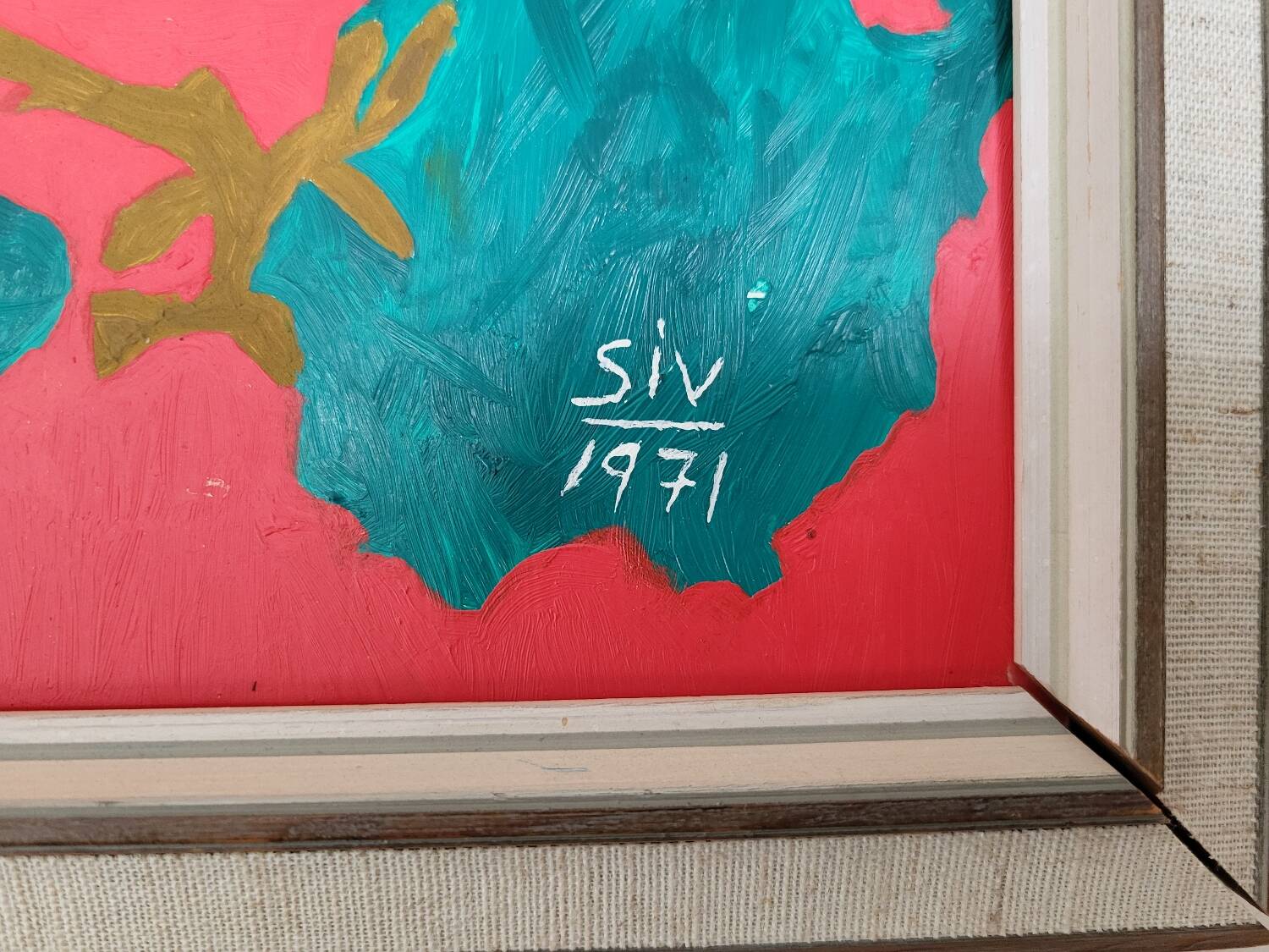 Painting Siv Holme 1971 / African Man Playing a Drum