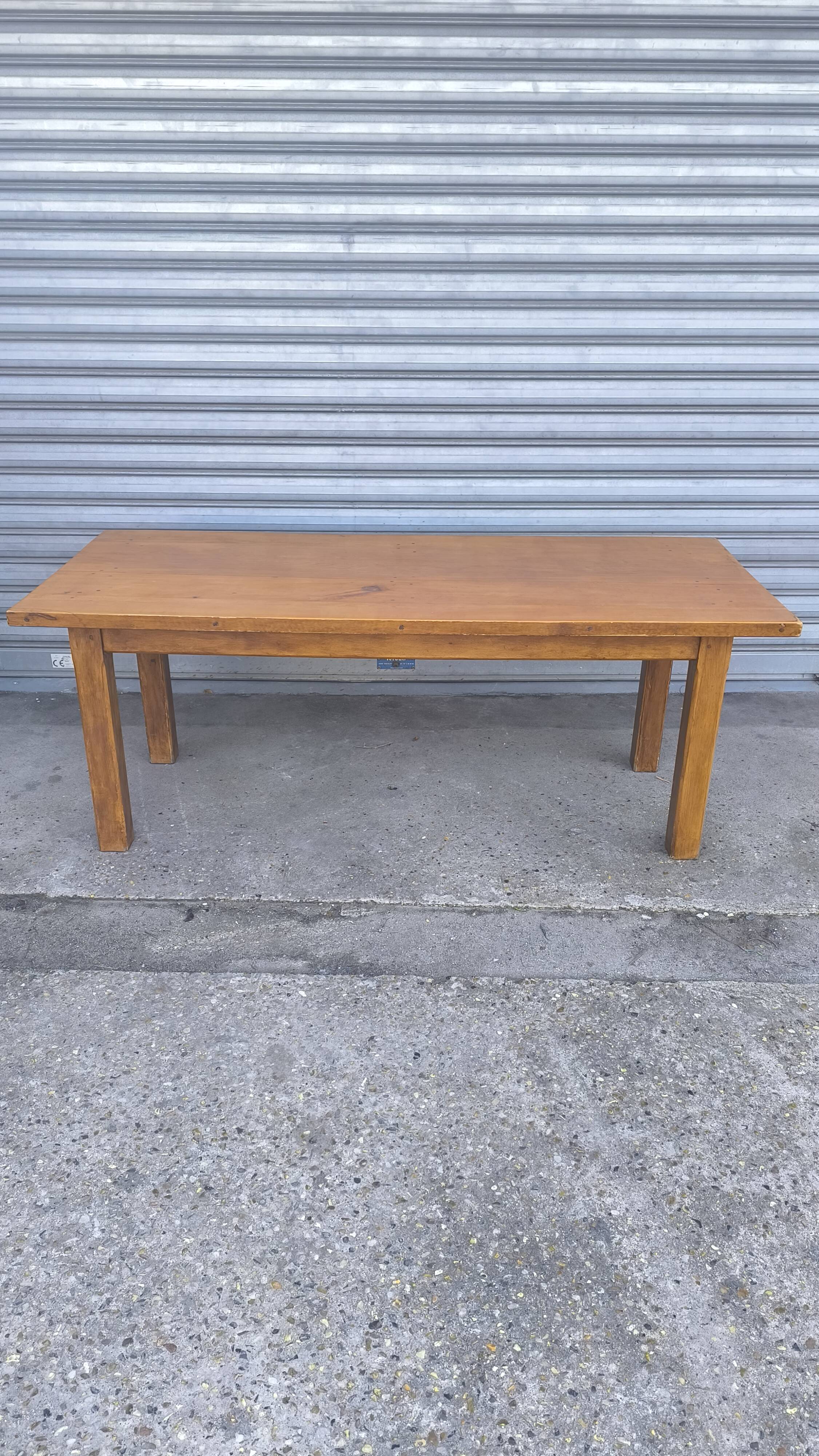 Solid elm farmhouse table, 1960s