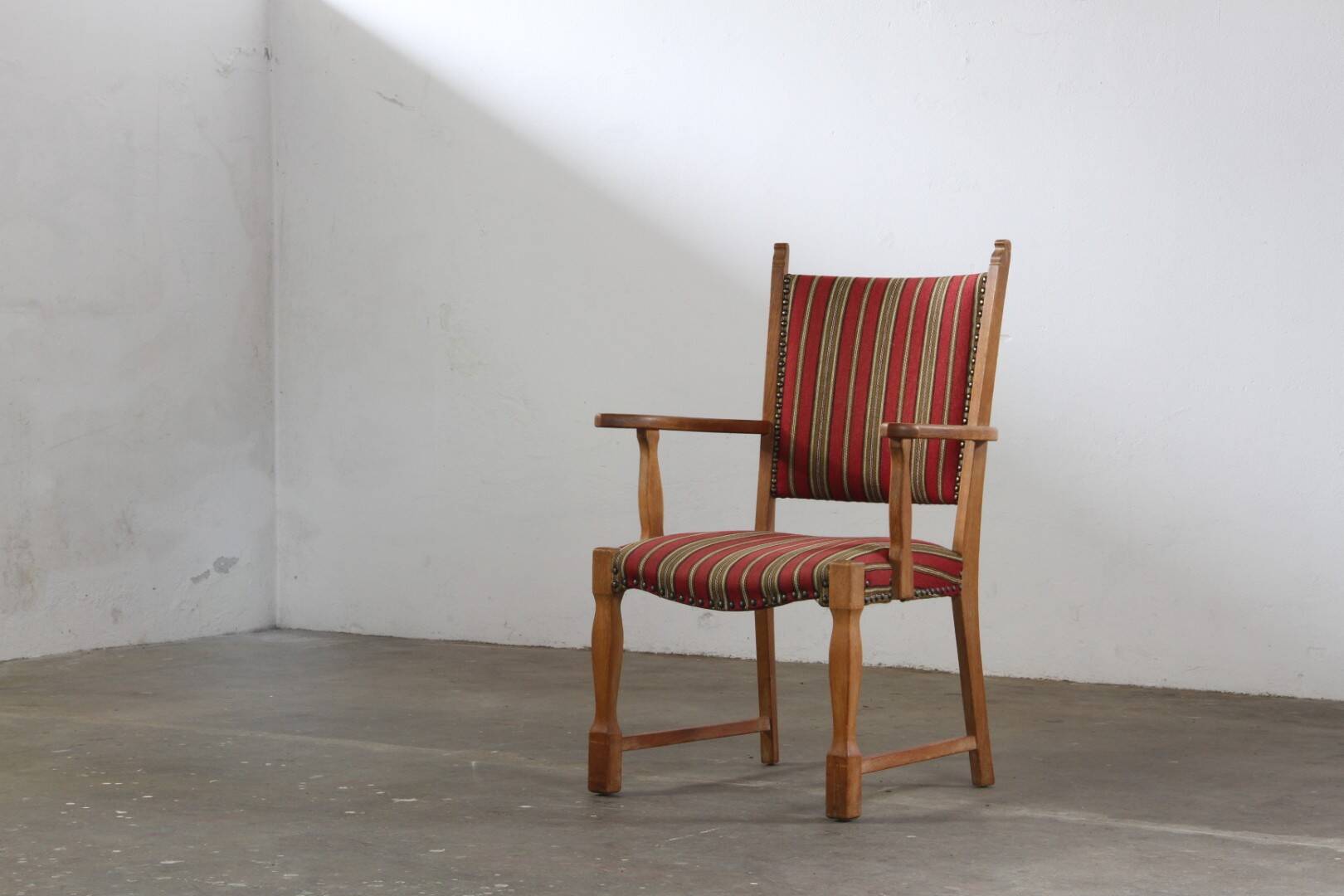 Vintage Danish Brutalist Oak Armchair in the style of Henning Kjærnulf, 1960s