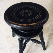 Early 20th Century Black Stained Piano Stool, 1890s