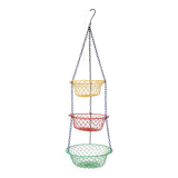 Suspension of 3 metal fruit baskets, circa 1980