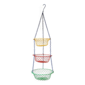 Suspension of 3 metal fruit baskets, circa 1980