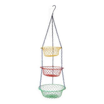 Suspension of 3 metal fruit baskets, circa 1980