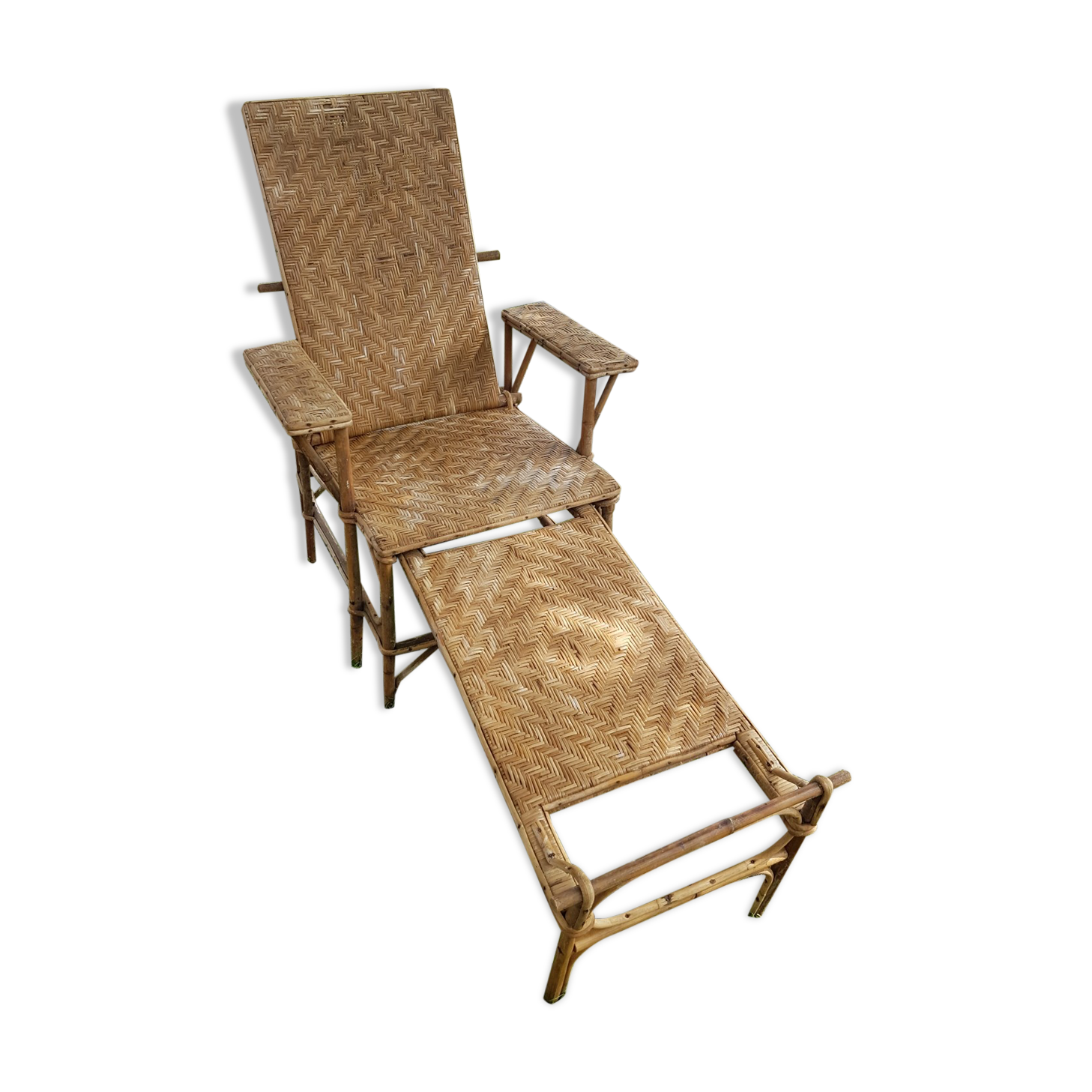 Old rattan deckchair