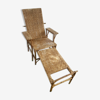 Old rattan deckchair