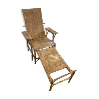 Old rattan deckchair