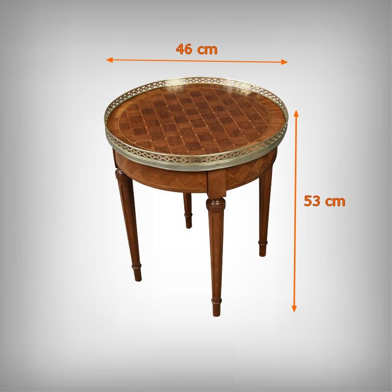 Small bouillotte table in marquetry – mid 20th century