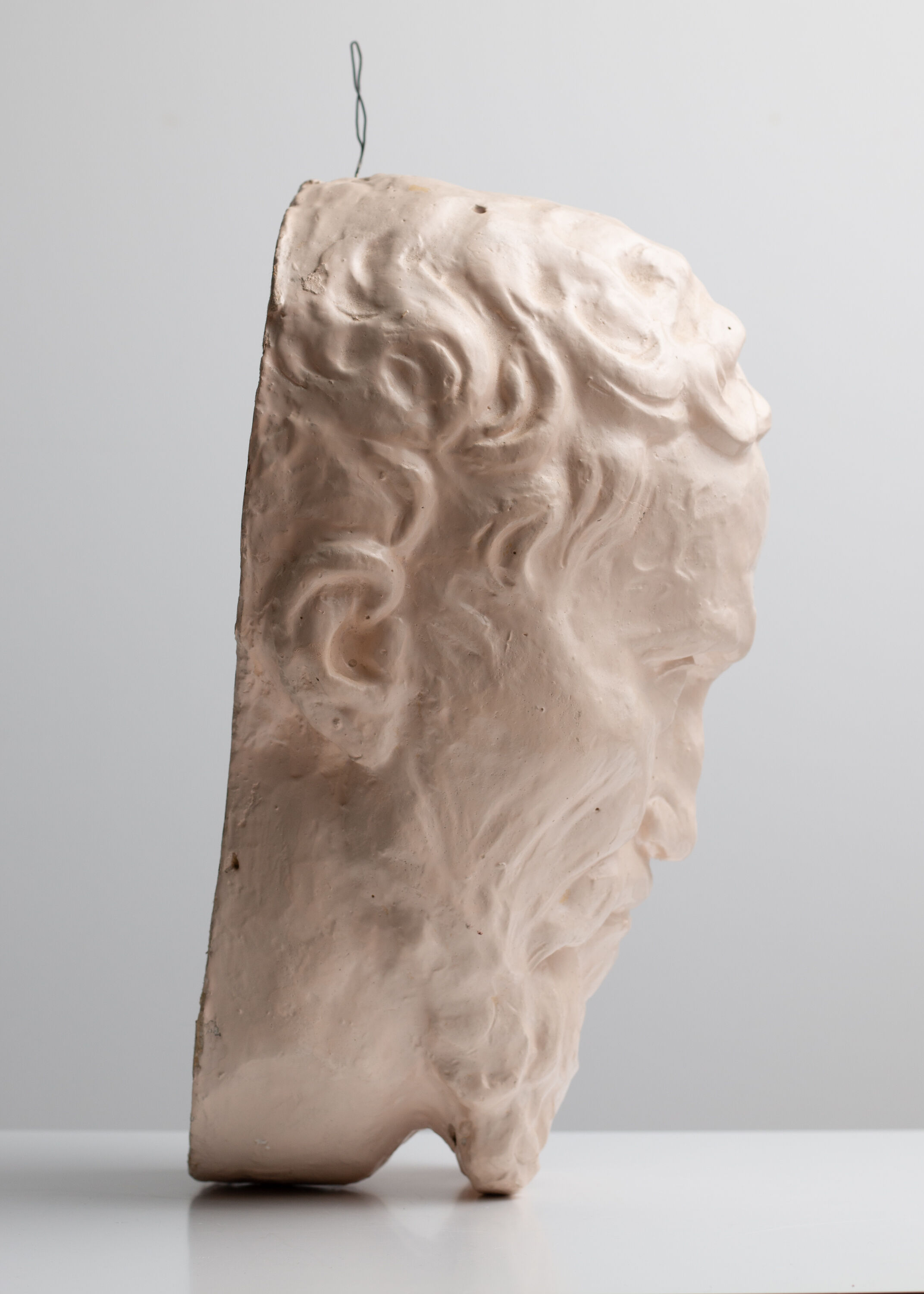 Painted plaster bust - Greek head of Sophocles? signed D. Shœllamer