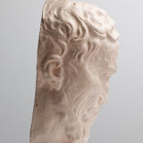 Painted plaster bust - Greek head of Sophocles? signed D. Shœllamer