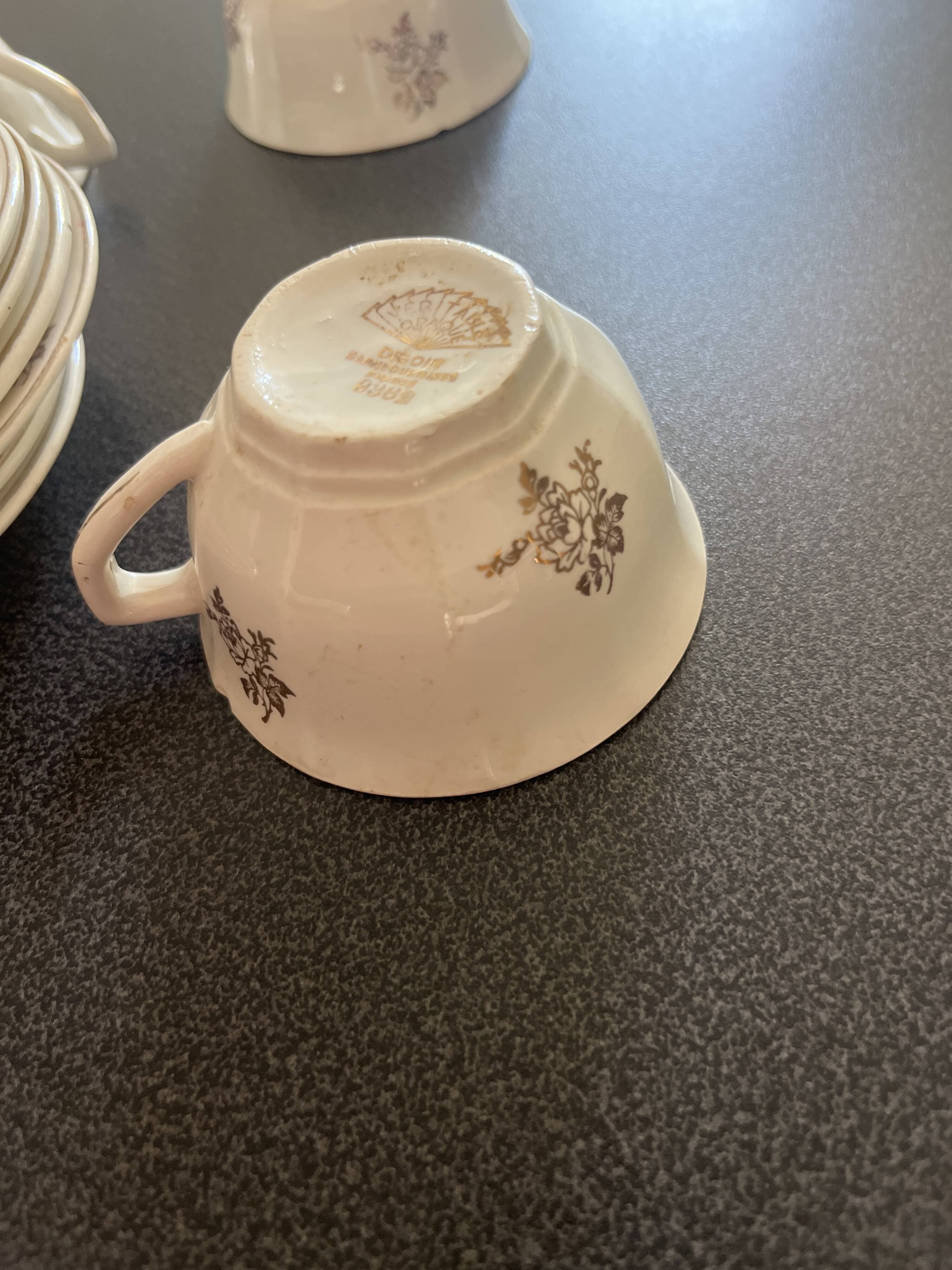 Set of antique coffee cups