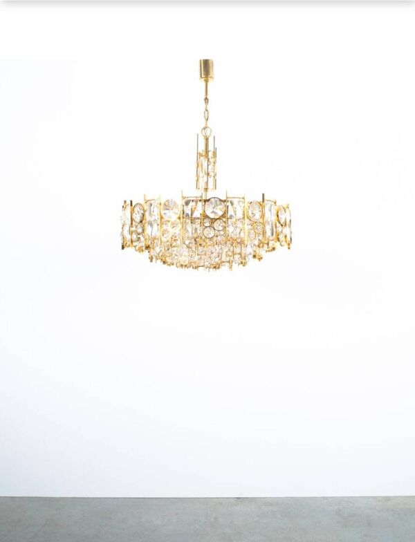 Lustre 7 feux d'exception - haut de gamme Palwa – Laiton doré à l'or f