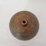 Ceramic soliflore vase in the shape of a ball signed GH GII (Signature to be identified)