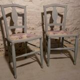 pair of art deco carpeted chairs