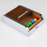 Carl Aubock rolling shutter storage box from the 1930s, cigarette dispenser, walnut, Vienna
