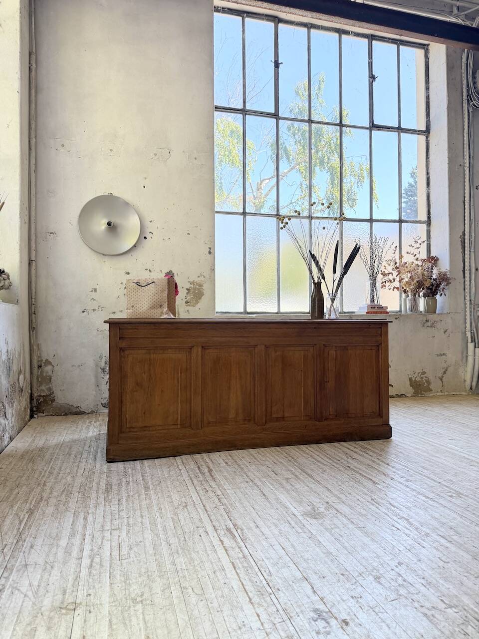 1950s oak office counter