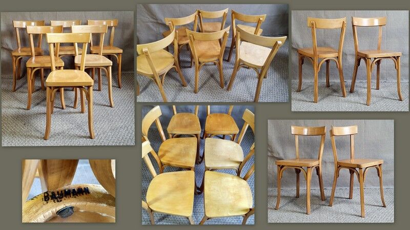 Set 6 chairs bistro Baumann n°55 years 50