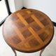 Louis XV round coffee table in marquetry wood - Ø 55 cm