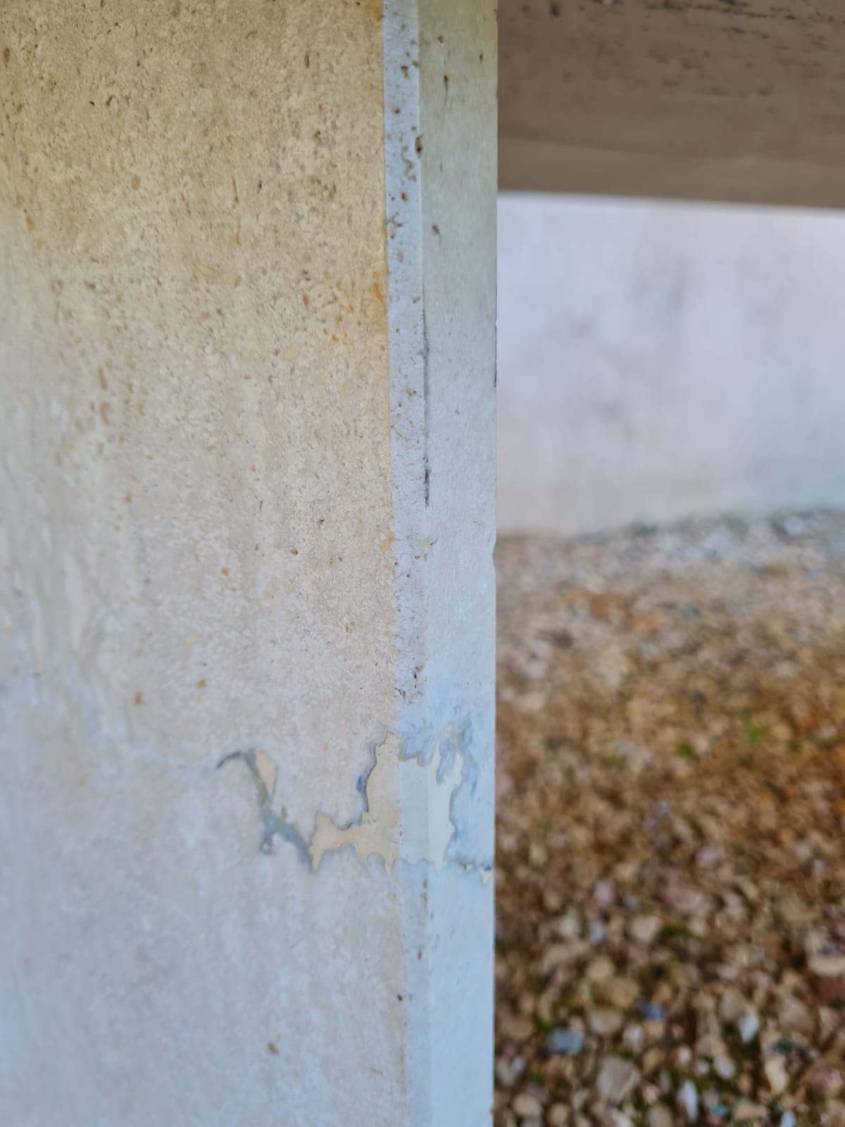 Travertine coffee table