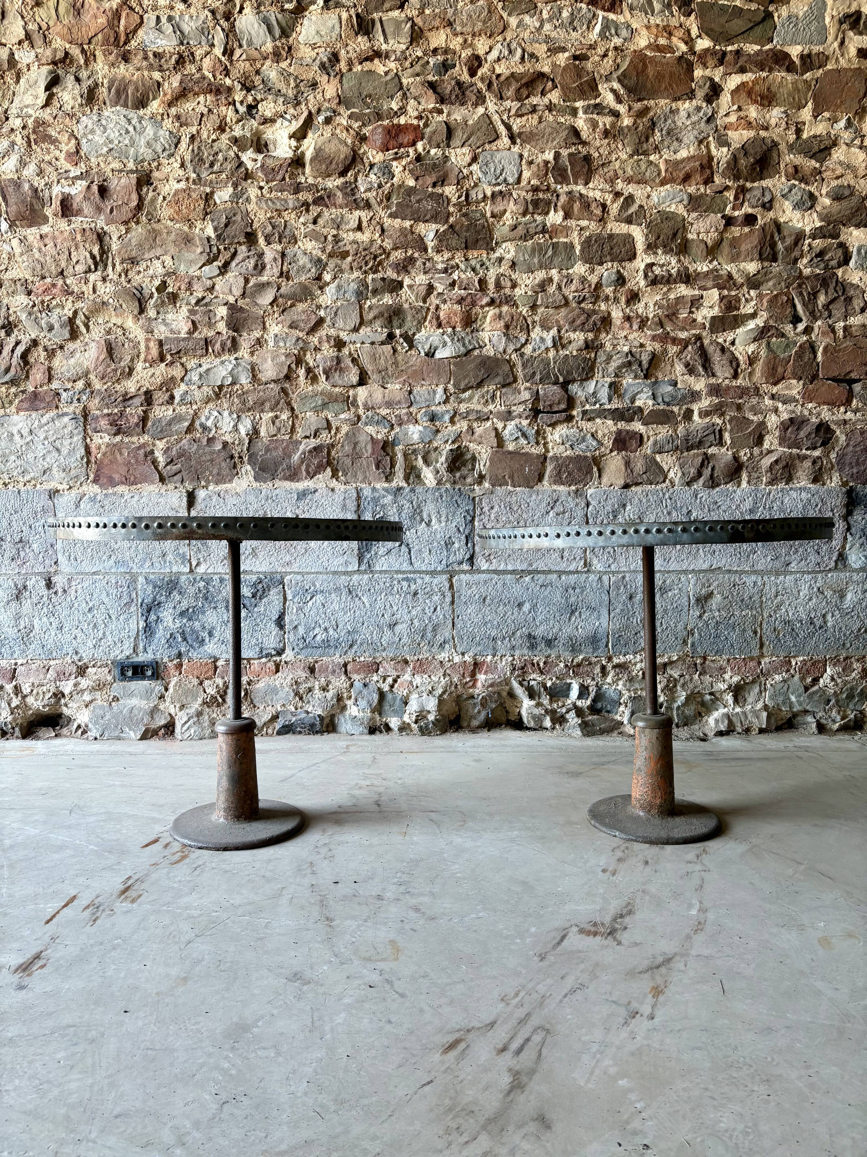 Pair of vintage industrial metal tables – workshop spirit