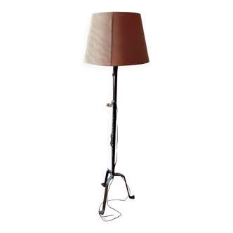 Brutalist wrought iron floor lamp
