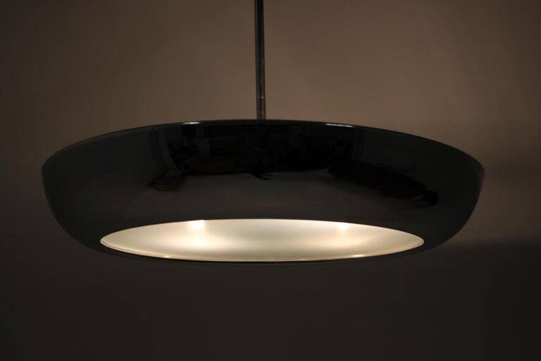 Functionalist Chrome Pendant UFO by Josef Hurka for Napako, 1930s