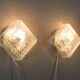 Mid century modern germany cut glass flush mount set 60s