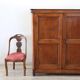 Rare Small Antique Wardrobe In Walnut And Marble Top, Italy 19th Century