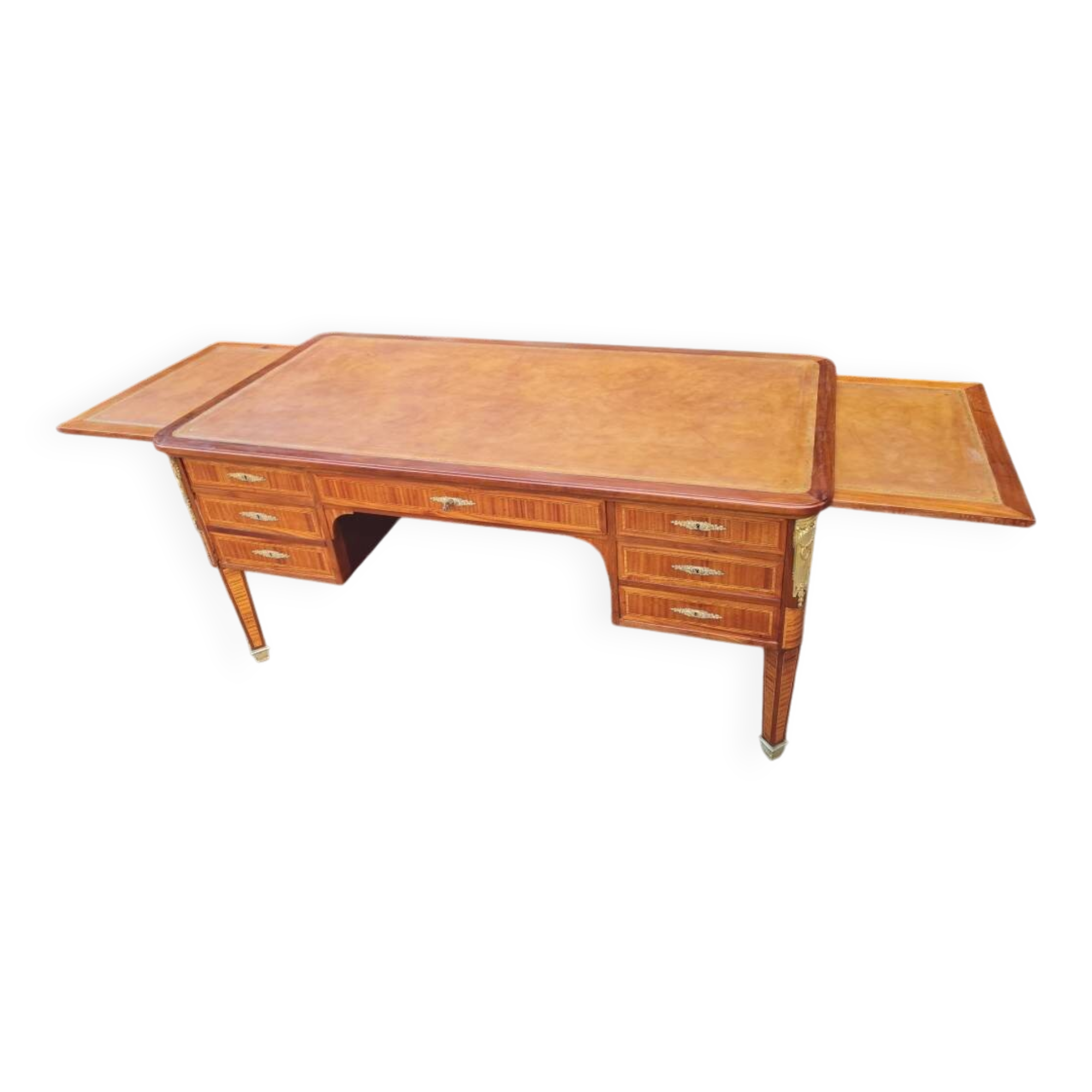 Napoleon III period desk in marquetry from the 19th century.