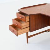 Peter Løvig Nielsen boomerang writing desk in teak Løvig Denmark 1960