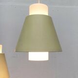 Glass and metal suspensions from the Mid-Century period, set of 2.