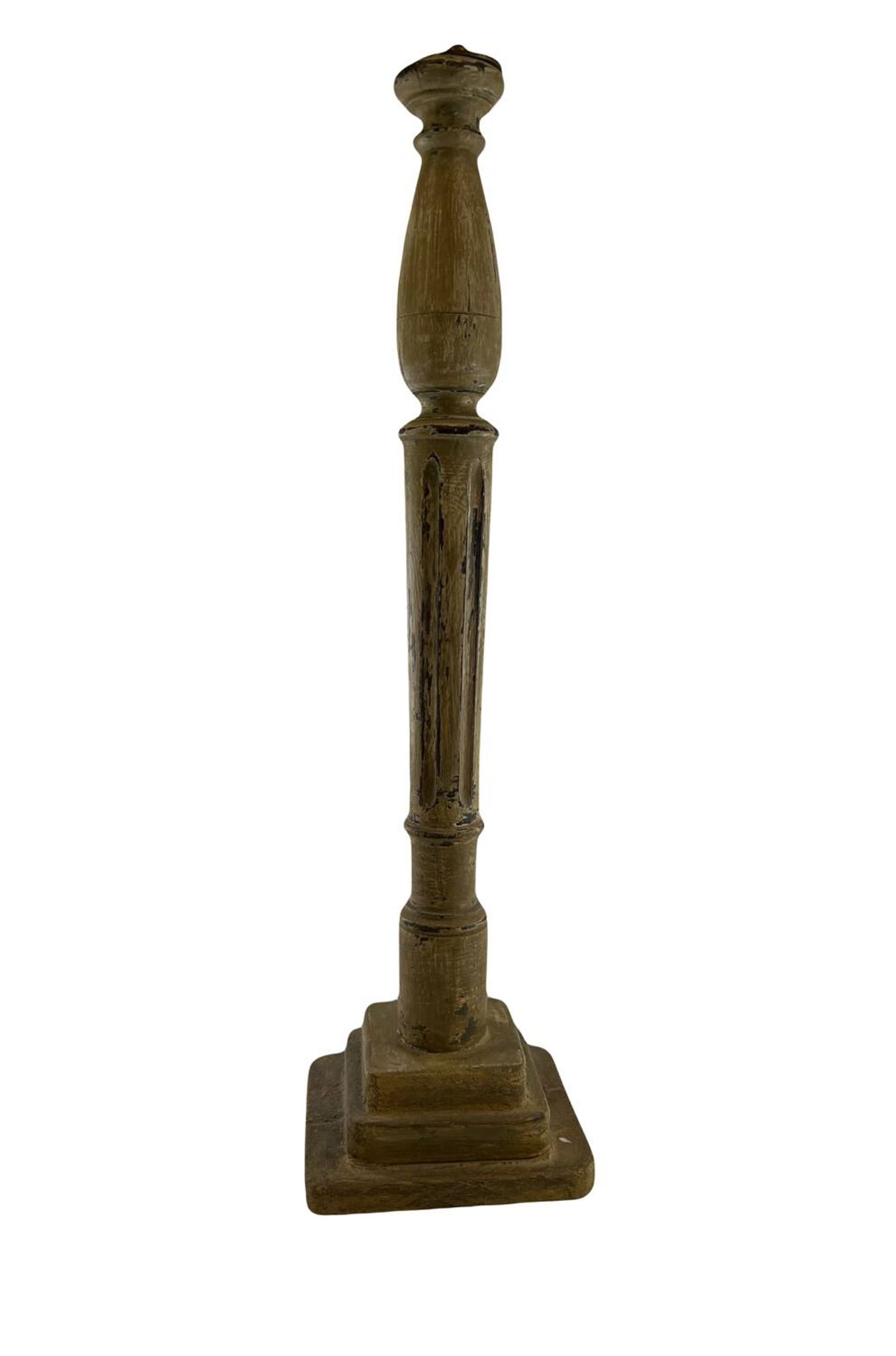 Patina wooden baluster lamp base
