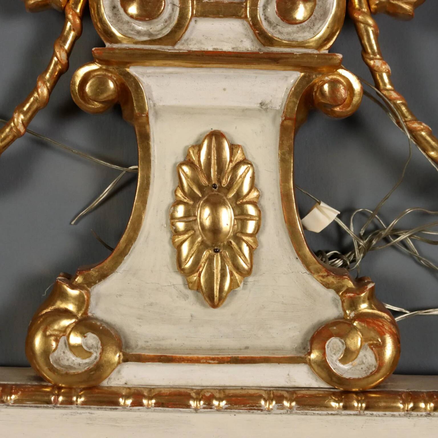 Antique wall sconces in wood and iron, Italy, mid-19th century.