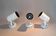 3 white lacquered metal wall lights from the 1970s.