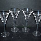 Set of 4 old white wine glasses - roemer flared crystal 18.5cm