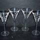 Lot de 4 verres à vin blanc anciens - roemer évasé en cristal 18.5cm