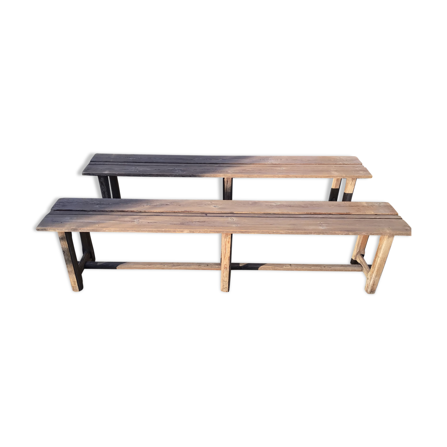 Pair of farm benches