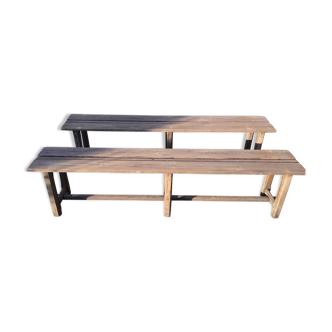 Pair of farm benches