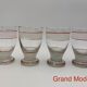 Set of 14 vintage glasses, 3 different sizes, white and red decorations - 1950s