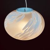 Vintage Murano glass swirling pendant lamp, Murano, Italy, 1970s.