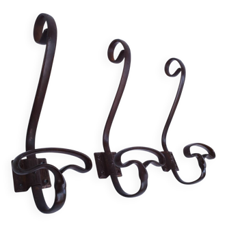 vintage wrought iron wall hooks