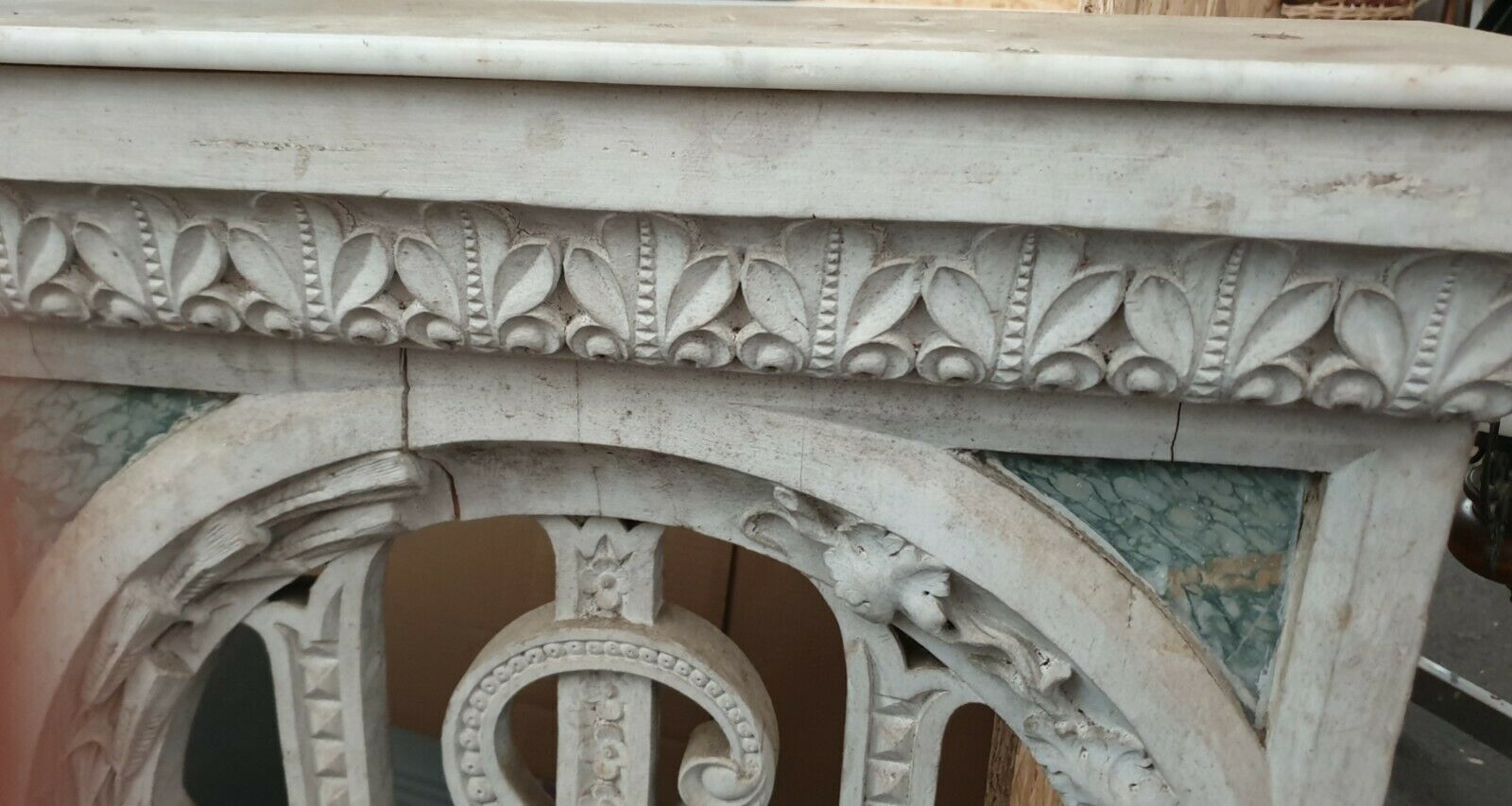 Wooden and marble gate, old Charles X era