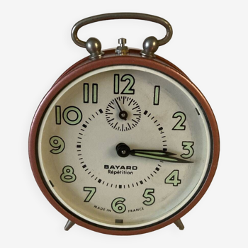 Bayard repeating alarm clock in golden bronze color