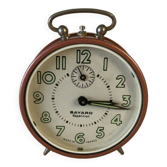 Bayard repeating alarm clock in golden bronze color