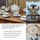 Tea and coffee service in Gien earthenware from the late 19th century with Renaissance decoration.