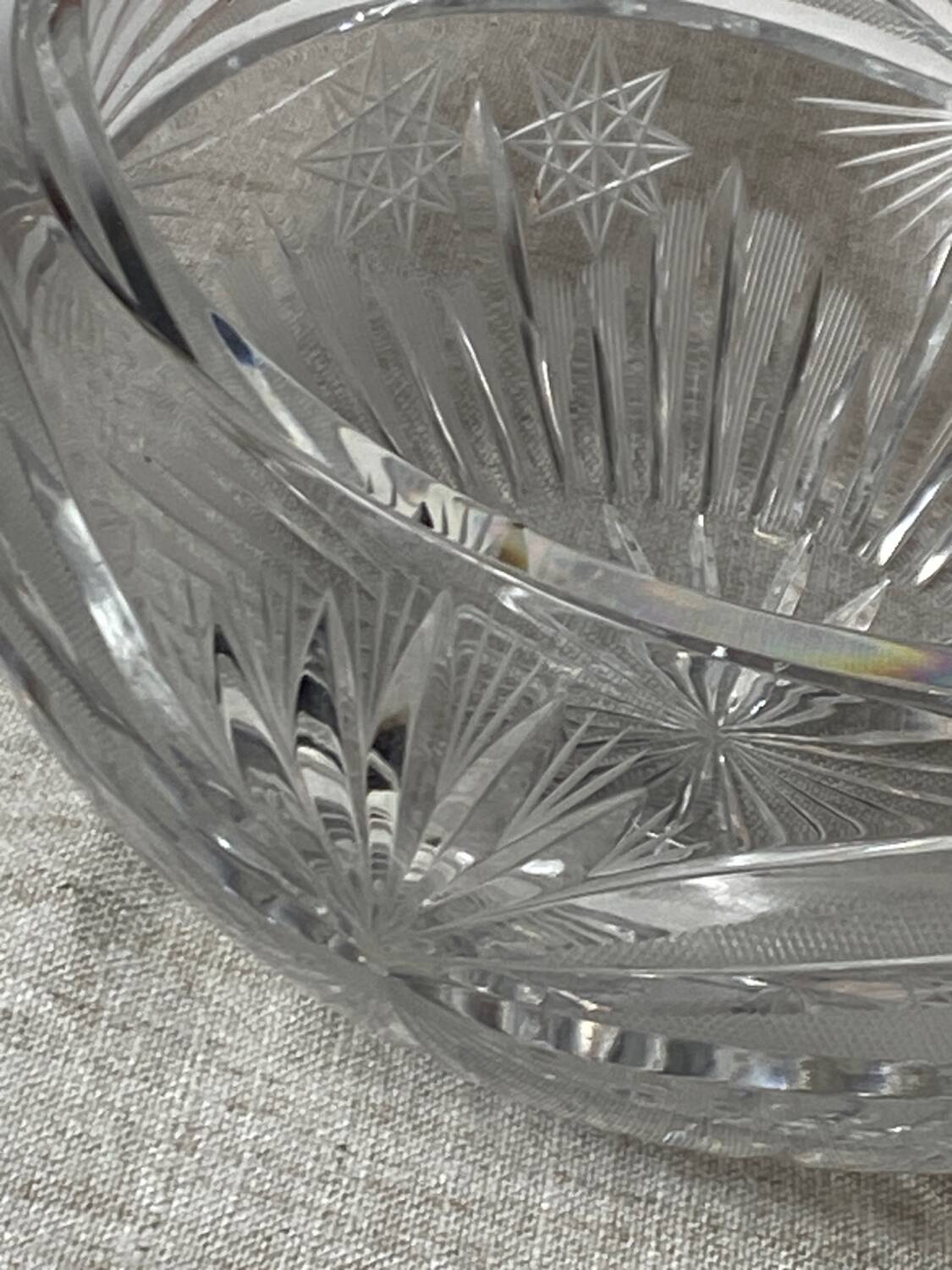 Cut crystal salad bowl